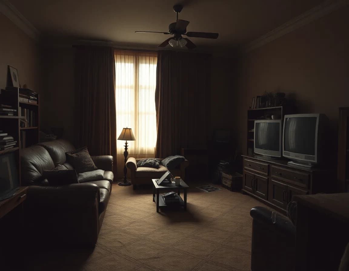 Outdated living room before AI interior design transformation