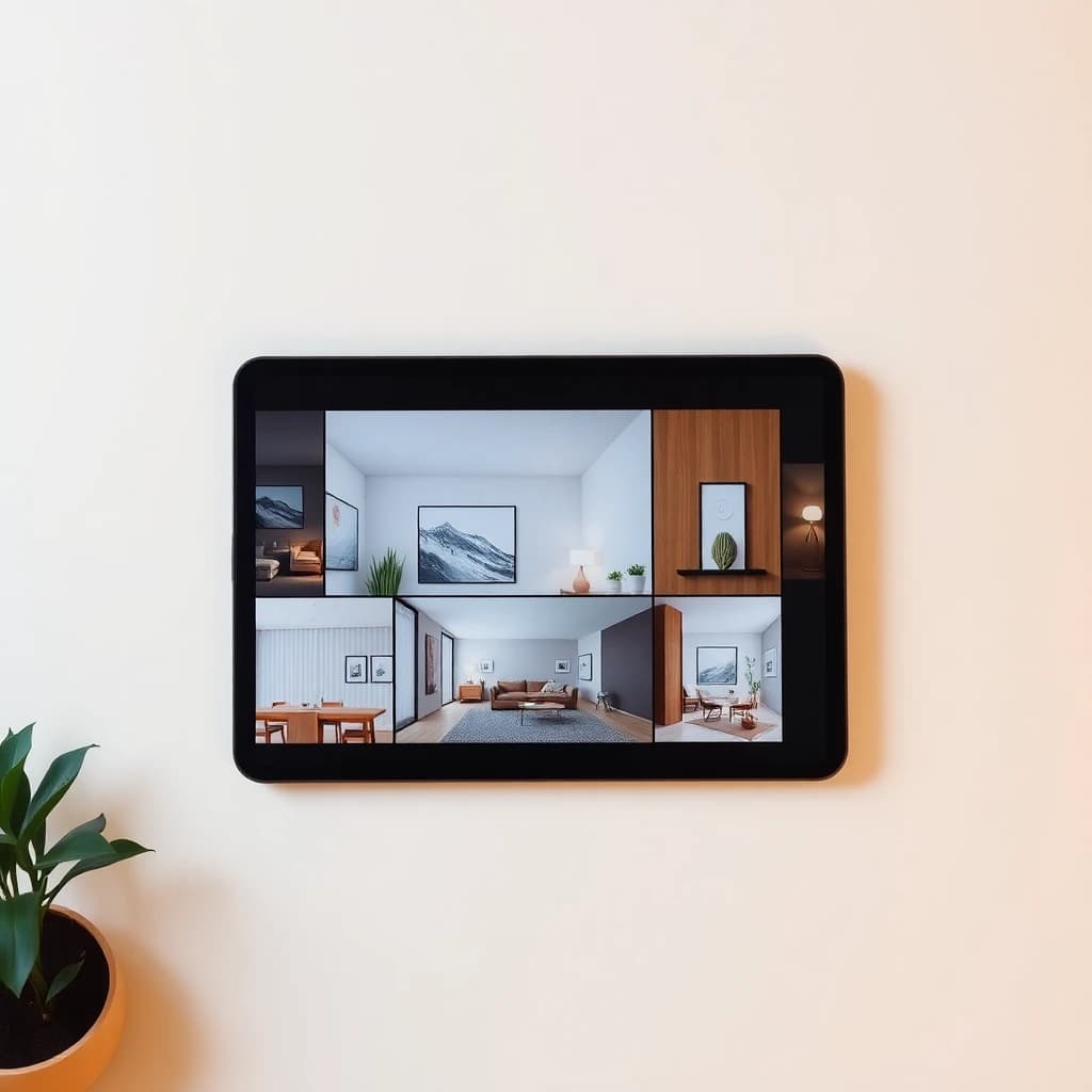 Best AI interior design tools shown on a tablet with beautiful room designs