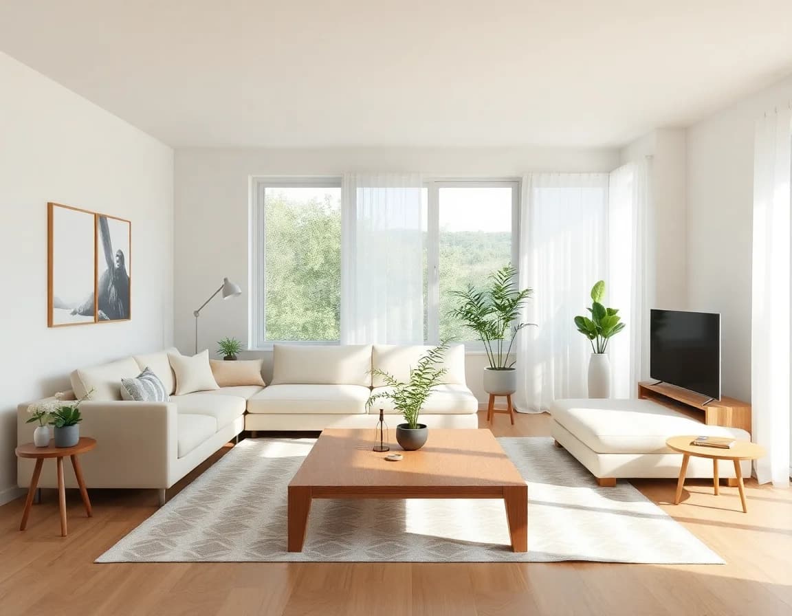 AI interior redesign before and after β living room Japandi transformation